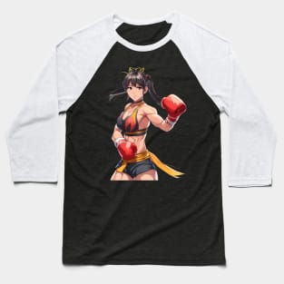 MMA Female Fighter Baseball T-Shirt